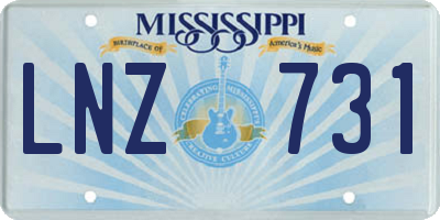 MS license plate LNZ731