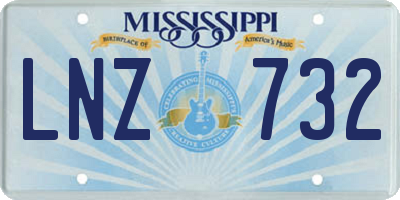 MS license plate LNZ732