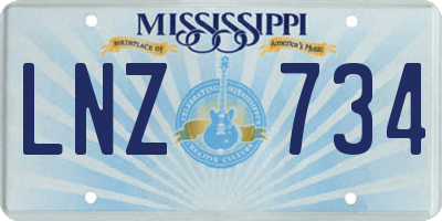 MS license plate LNZ734