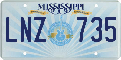 MS license plate LNZ735