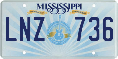 MS license plate LNZ736