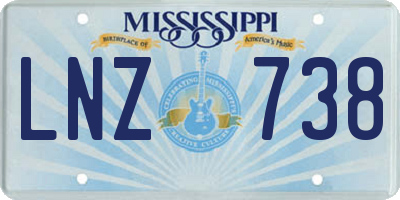 MS license plate LNZ738
