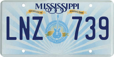MS license plate LNZ739