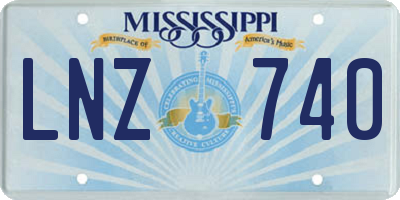 MS license plate LNZ740