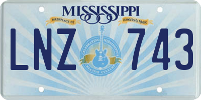 MS license plate LNZ743