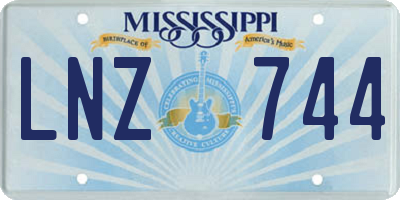 MS license plate LNZ744