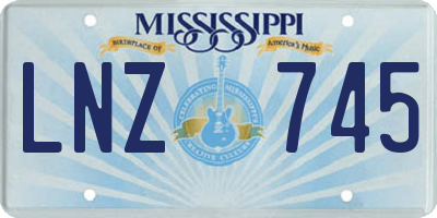 MS license plate LNZ745