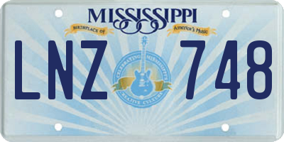 MS license plate LNZ748