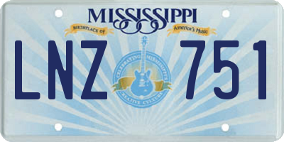 MS license plate LNZ751