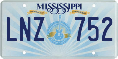 MS license plate LNZ752