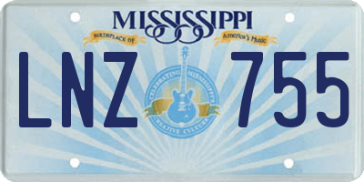 MS license plate LNZ755