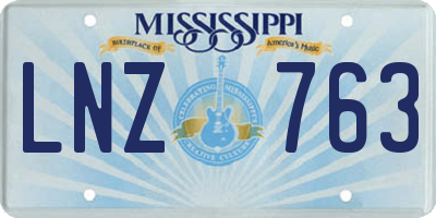 MS license plate LNZ763