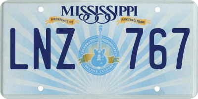MS license plate LNZ767