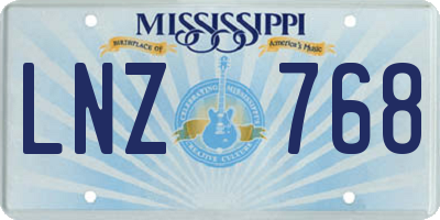 MS license plate LNZ768