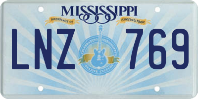 MS license plate LNZ769