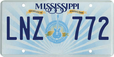 MS license plate LNZ772