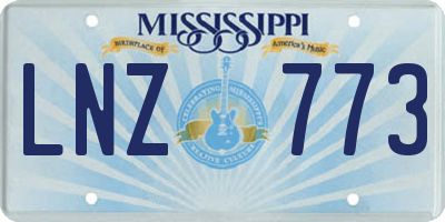 MS license plate LNZ773