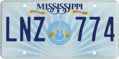 MS license plate LNZ774