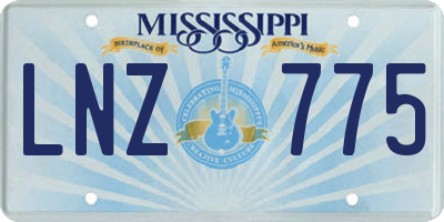 MS license plate LNZ775