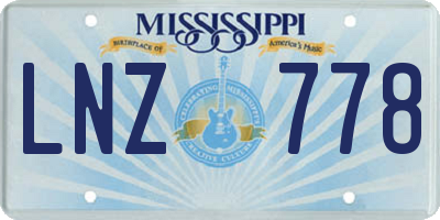 MS license plate LNZ778