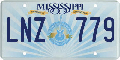 MS license plate LNZ779