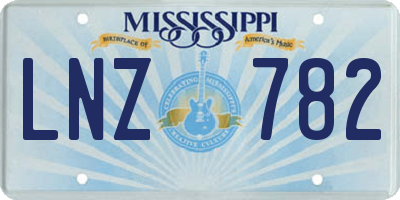 MS license plate LNZ782