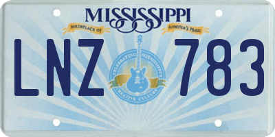 MS license plate LNZ783