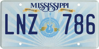 MS license plate LNZ786