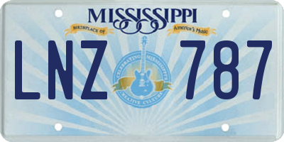 MS license plate LNZ787