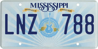 MS license plate LNZ788