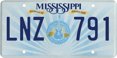 MS license plate LNZ791