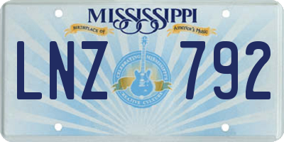 MS license plate LNZ792