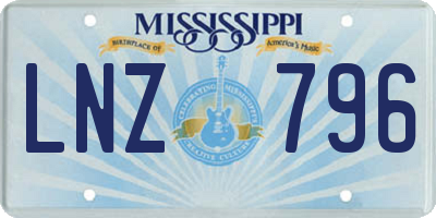MS license plate LNZ796