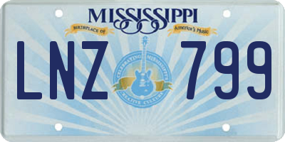 MS license plate LNZ799