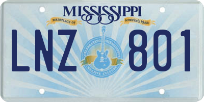 MS license plate LNZ801