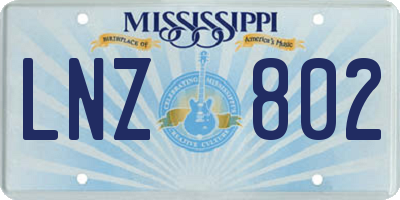 MS license plate LNZ802