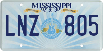 MS license plate LNZ805