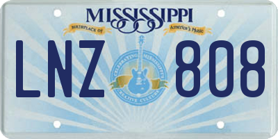 MS license plate LNZ808