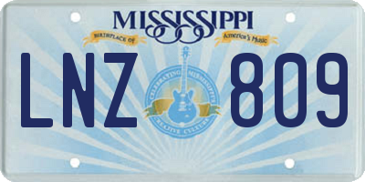 MS license plate LNZ809