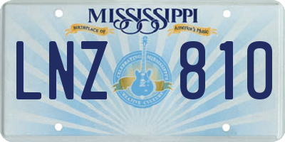 MS license plate LNZ810