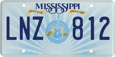MS license plate LNZ812