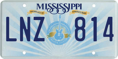 MS license plate LNZ814