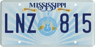 MS license plate LNZ815