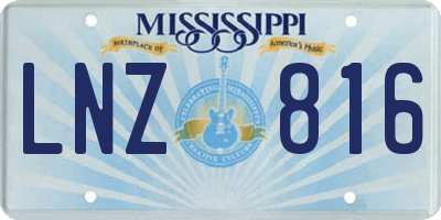 MS license plate LNZ816