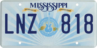 MS license plate LNZ818