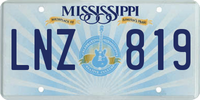 MS license plate LNZ819