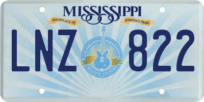 MS license plate LNZ822