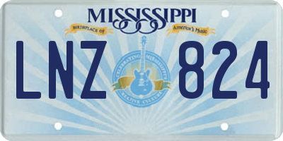 MS license plate LNZ824