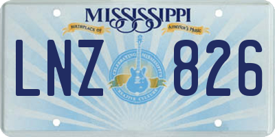 MS license plate LNZ826
