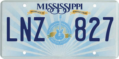 MS license plate LNZ827